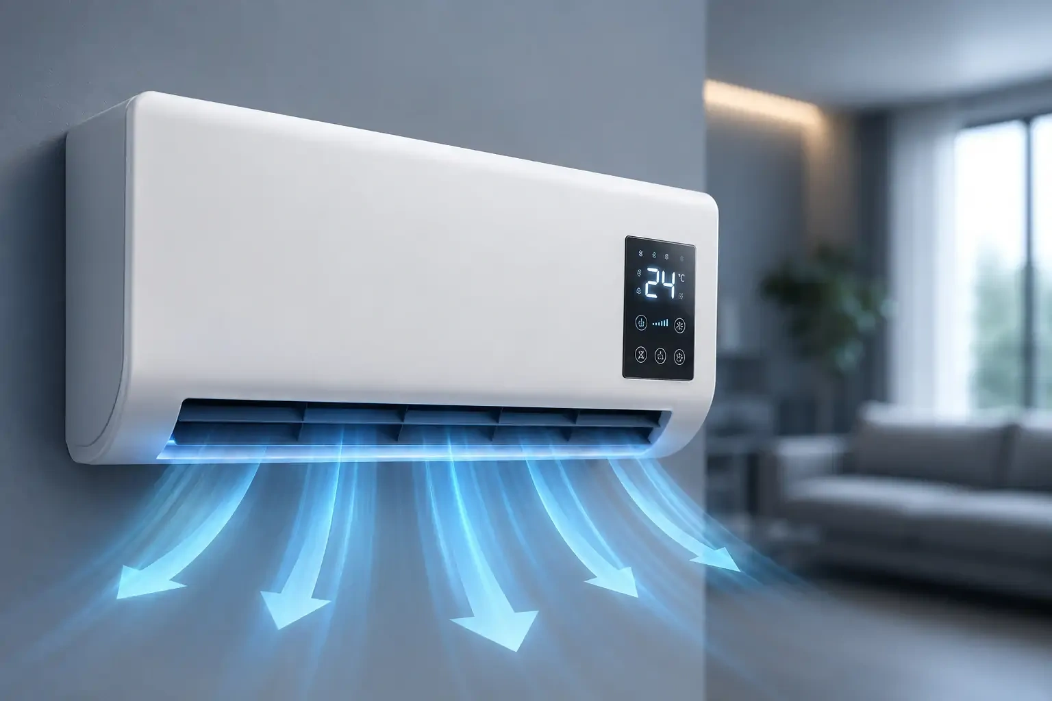 LifeGauge Breeze montato a parete in un ambiente domestico