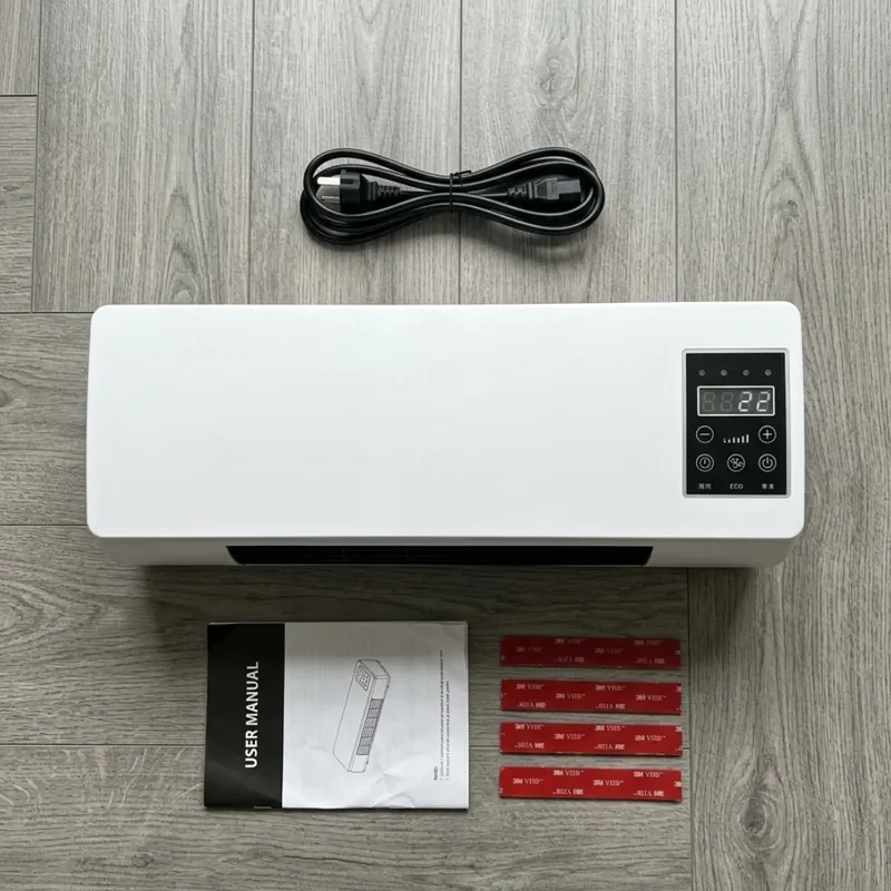 Confezione di LifeGauge Breeze: unità, cavo di alimentazione, manuale e biadesivo per il montaggio